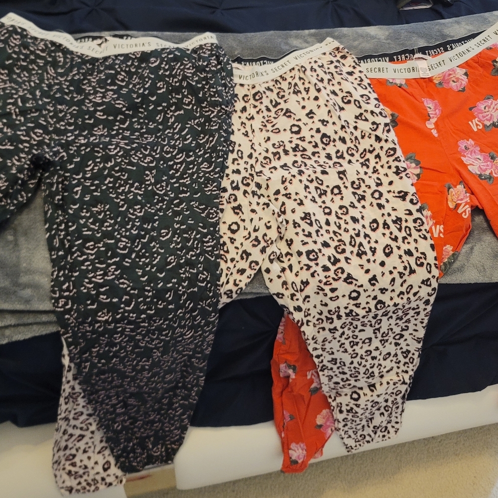 Victoria's Secret Leopard and Floral Pajama Trio